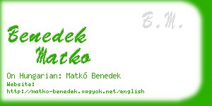 benedek matko business card